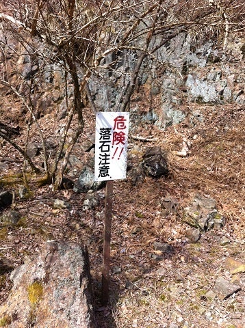 落石注意の看板