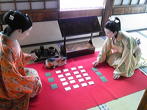 百間廊下に展示された姫路城のかるた